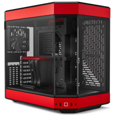 GABINETE HYTE Y60 RED ATX VIDRIO PANORÁMICO 3X FAN PCIE 4.0