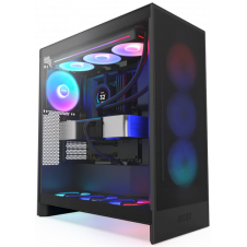 GABINETE NZXT H7 FLOW RGB NEGRO ATX, VIDRIO, 3 FAN RGB, USB-C