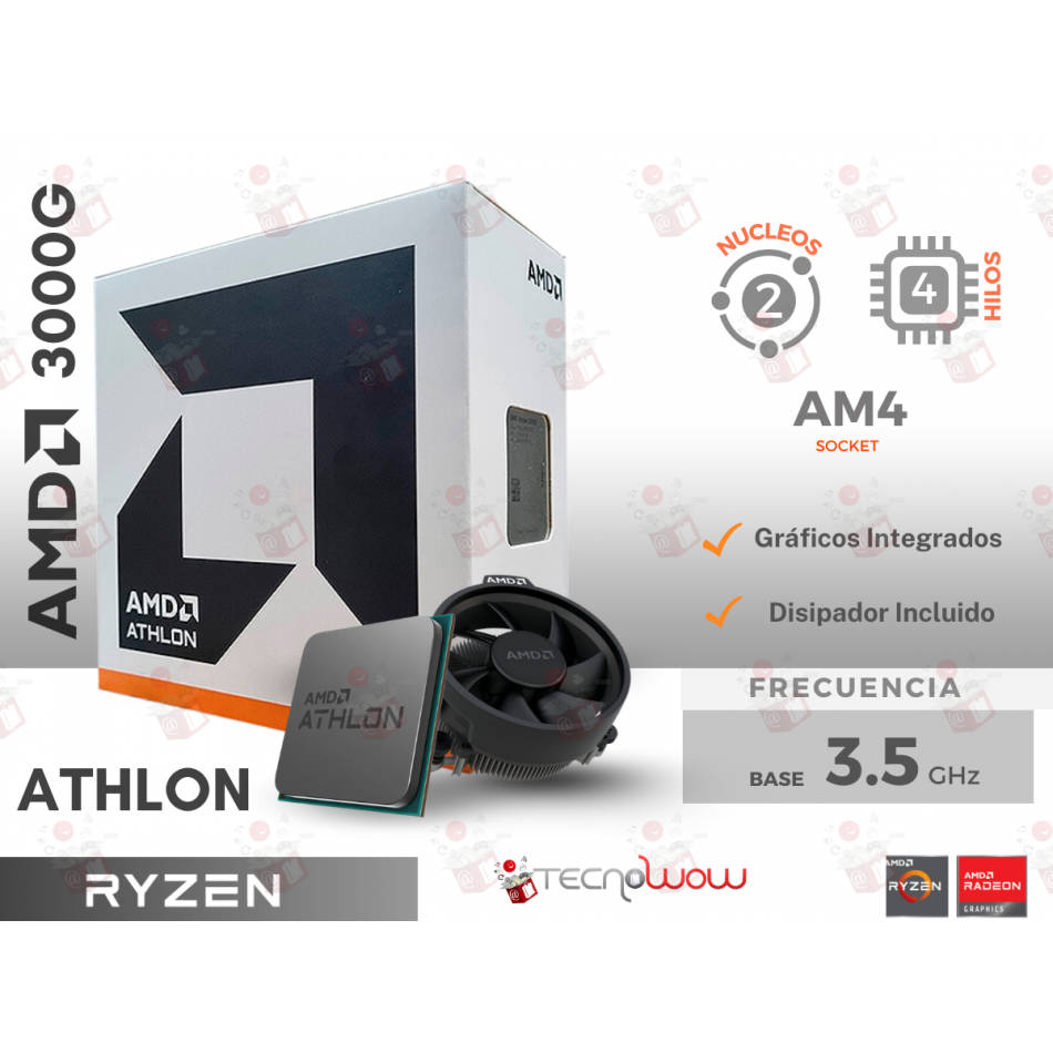 KIT ATHLON 3000G, ASUS A520, 8GB RAM DDR4 de TECNOWOW en Kits de…