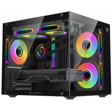 GABINETE GAMER BALAM RUSH TANK GLOW PLUS 3700 MICRO-ATX NEGRO