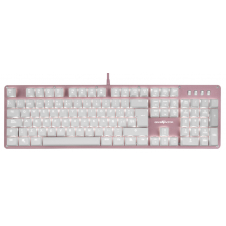 TECLADO GAMER GAME FACTOR KBG400-PK-RD, TECLADO MECÁNICO, SWITCH KRED RED, ALÁMBRICO, ROSA, (ESPAÑOL)