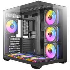 GABINETE ANTEC CX MIRROR MID TOWER VISTA PANORÁMICA COLOR NEGRO