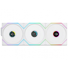 KIT 3 VENTILADORES LIAN LI UNIFAN TL WHITE WIRELESS LCD 120MM