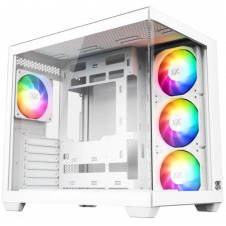 GABINETE XYZ TESSERACT X 7 VENT*120MM ARGB CRIST TEMP ATX WHITE