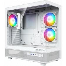 GABINETE XYZ AURORAX 50 3 VENT 120MM CRIST TEMP/ MALLA ATX WHITE