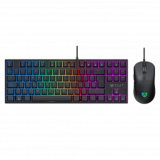 KIT TECLADO Y MOUSE GAMER BALAM RUSH FUSION VANGUARD 80% TKL CKG680 ALAMBRICO NEGRO