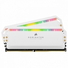 KIT MEMORIA RAM CORSAIR DOMINATOR PLATINUM RGB WHITE DDR4, 3200MHZ, 16GB (2X 8 GB), CL16, XMP CMT16GX4M2C3200C16W
