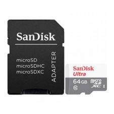 MEMORIA SANDISK, 64GB, MICRO SDXC ULTRA, 100MB/S, CLASE 10, C/ADAPTADOR