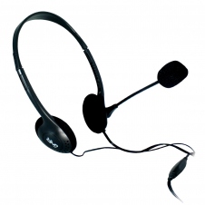 DIADEMA ALAMBRICA GHIA CON MICROFONO, PARA PC, NEGRO, 2 CONECTORES, 3.5MM