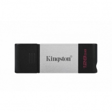 MEMORIA USB KINGSTON DATATRAVELER 80, 128GB, USB C 3.2, NEGRO/PLATA DT80/128GB