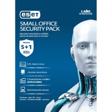 ESET SMALL OFFICE SECURITY PACK, 5 PCS + 5 SMARTPHONE O TABLET + I SERVER + CONSOLA, 1 AÑO
