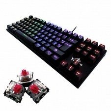 TECLADO GAMER YEYIAN SPARK SERIE 2000 RGB, MECÁNICO, OUTEMU RED