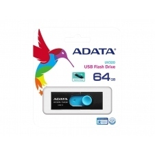 MEMORIA ADATA 64GB USB 3.2 UV320 RETRACTIL NEGRO-AZUL