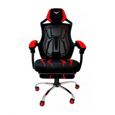 Naceb Silla Gamer Spider, hasta 120Kg, Negro/Rojo NA-0928