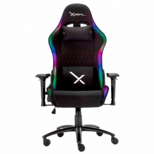 SILLA GAMER DEPORTIVA XZEAL XZ15 NEGRA, RGB, TELA DE DOBLE CAPA