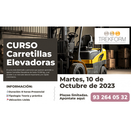 CURSO CARRETILLAS EN LLEIDA ¡ÚLTIMAS PLAZAS!