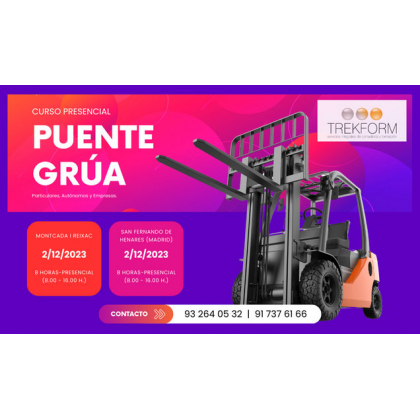 CURSO PUENTE GRÚA EN MONTCADA I REIXAC Y MADRID