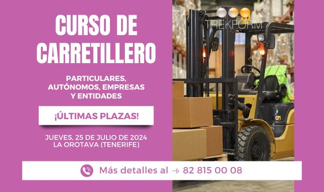 ¡ÚLTIMAS PLAZAS! CURSO CARRETILLERO EN TENERIFE