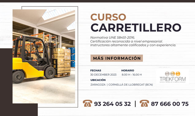 CURSO DE CARRETILLERO EN BARCELONA Y ZARAGOZA