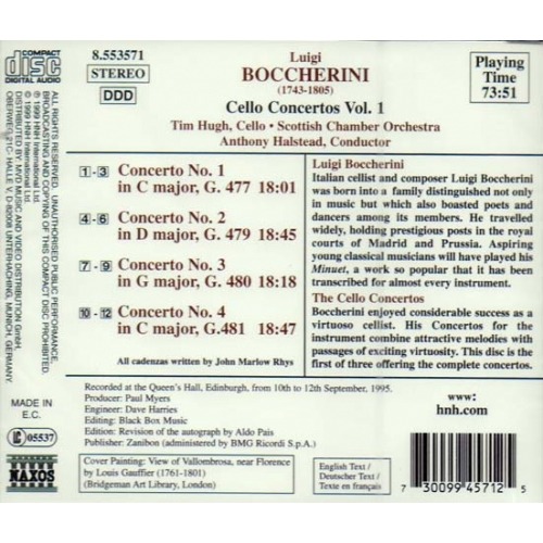 Boccherini Conciertos para Cello Vol.1