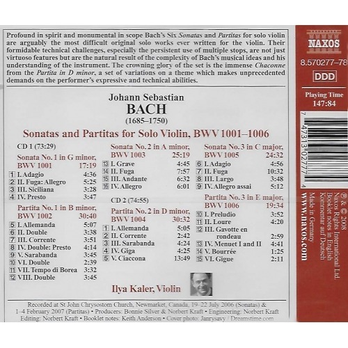 Bach Sonatas and Partitas for Solo Violin