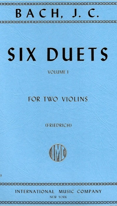 Six Duets Volume 1, Johann Chistrian Bach