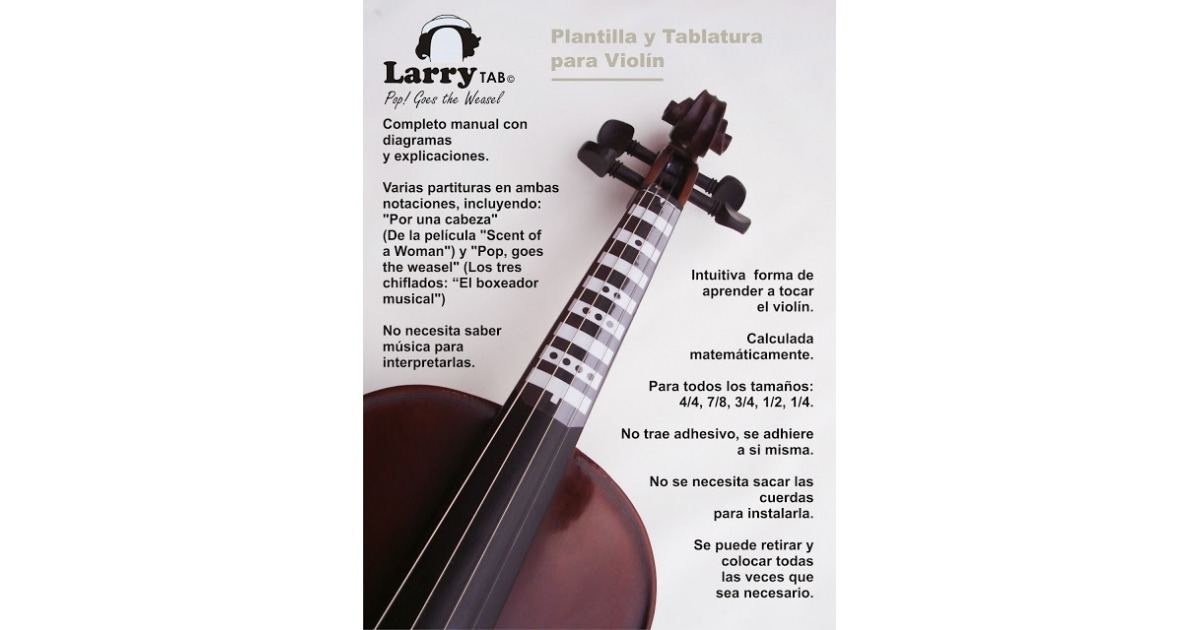 Vatio Fuerza motriz Desgracia Platillas para Violin Larry TAB