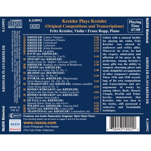 Great Violinist - Kreisler - Kreisler plays Kreisler