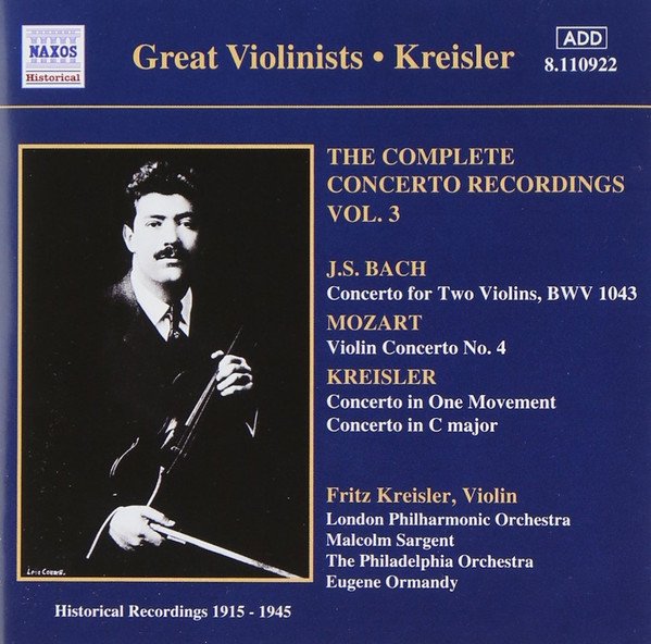 Great Violinist - Kreisler Vol.3