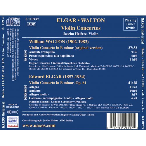 Great Violinist - Heifetz -Elgar