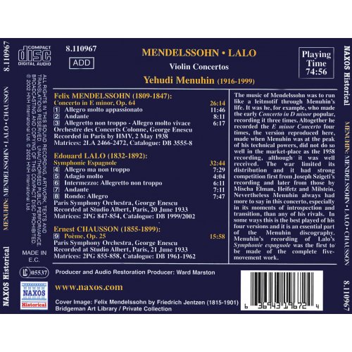 Great Violinist - Menuhin - Mendelssohn
