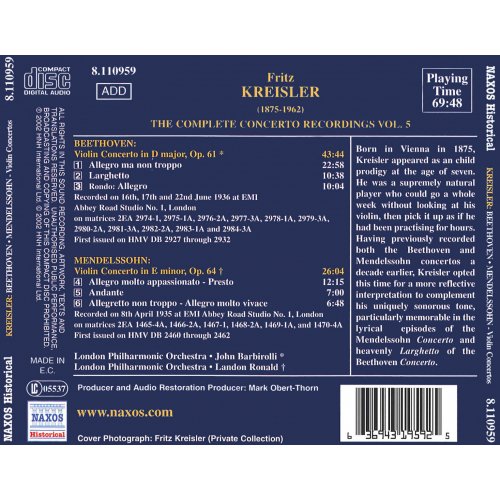 Great Violinist - Kreisler Vol.5