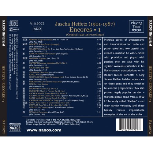 Heifetz Encores Volumen 1