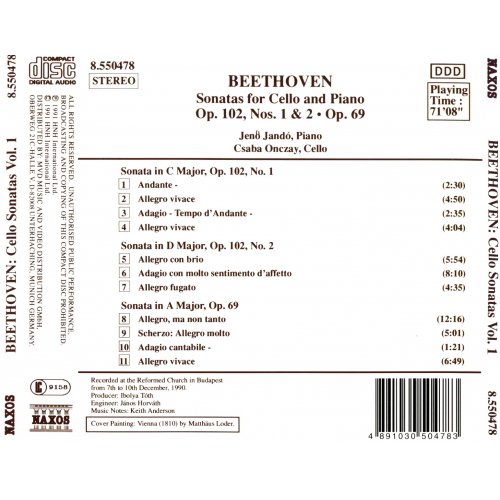 Beethoven: Sonatas para Cello y Piano Op. 102 No. 1 y 2